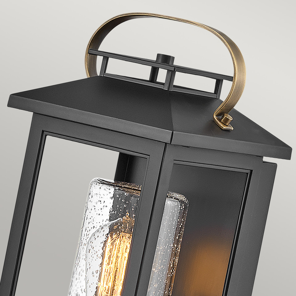 Atwater 1-Lt Small Outdoor Wall Lantern Black 35.5cm Quintesse Lighting Atwater 1-Lt Small Outdoor Wall Lantern Black 35.5cm