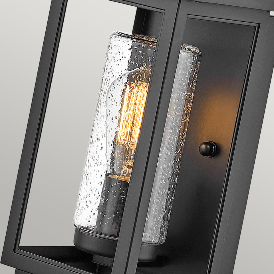 Atwater 1-Lt Small Outdoor Wall Lantern Black 35.5cm Quintesse Lighting Atwater 1-Lt Small Outdoor Wall Lantern Black 35.5cm