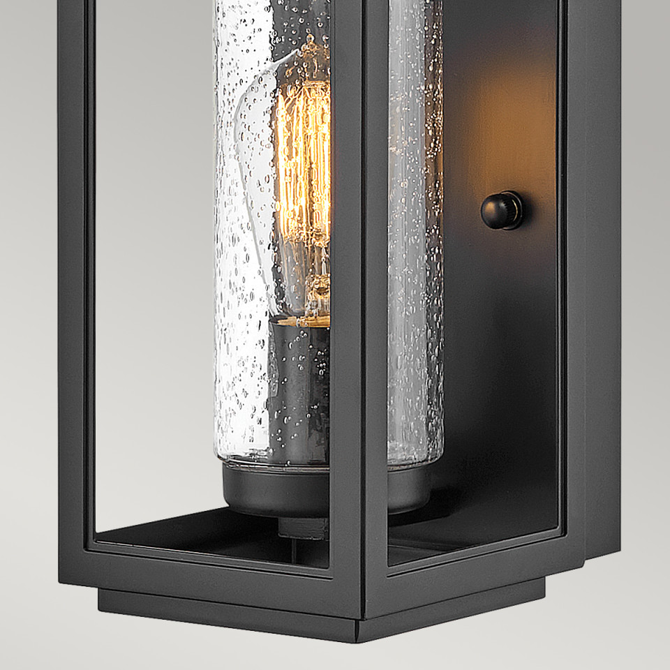 Atwater 1-Lt Small Outdoor Wall Lantern Black 35.5cm Quintesse Lighting Atwater 1-Lt Small Outdoor Wall Lantern Black 35.5cm