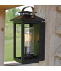 Atwater 1-Lt Small Outdoor Wall Lantern Black 35.5cm Quintesse Lighting Atwater 1-Lt Small Outdoor Wall Lantern Black 35.5cm