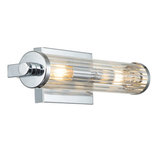 Azores 2-lt vägglampa polerad krom/glas 40,7cm IP44 Azores 2-lt vägglampa polerad krom/glas 40,7cm IP44