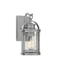 Booker 1-Lt Small Outdoor Wall Lantern Silver 28.9cm Quintesse Lighting Booker 1-Lt Small Outdoor Wall Lantern Silver 28.9cm