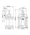 Booker 1-Lt Small Outdoor Wall Lantern Silver 28.9cm Quintesse Lighting Booker 1-Lt Small Outdoor Wall Lantern Silver 28.9cm