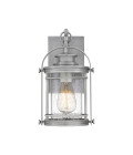 Booker 1-Lt Small Outdoor Wall Lantern Silver 28.9cm Quintesse Lighting Booker 1-Lt Small Outdoor Wall Lantern Silver 28.9cm