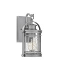 Booker 1-Lt Small Outdoor Wall Lantern Silver 28.9cm Quintesse Lighting Booker 1-Lt Small Outdoor Wall Lantern Silver 28.9cm