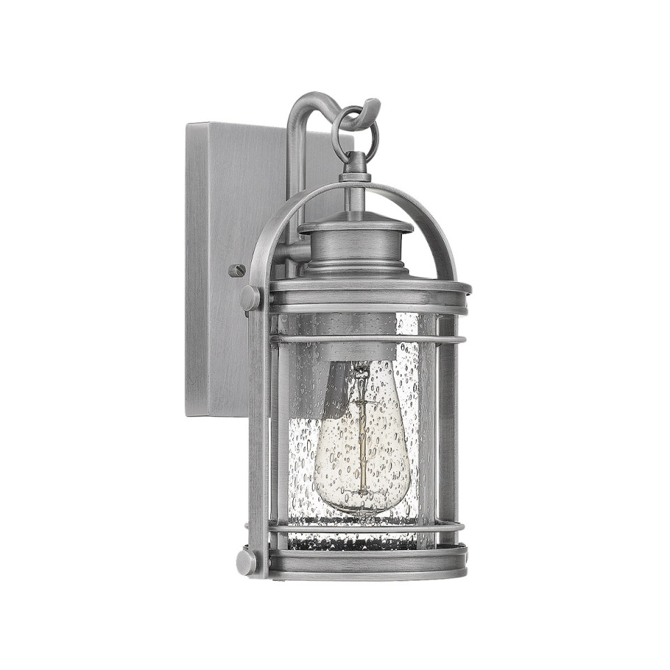 Booker 1-Lt Small Outdoor Wall Lantern Silver 28.9cm Quintesse Lighting Booker 1-Lt Small Outdoor Wall Lantern Silver 28.9cm