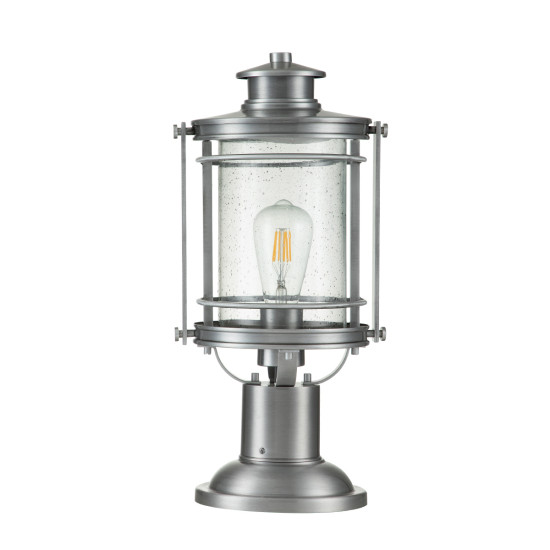 Booker 1-Lt Outdoor Pedestal Lantern Silver 46.6cm Booker 1-Lt Outdoor Pedestal Lantern Silver 46.6cm