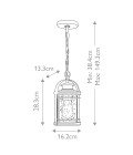 Booker 1-Lt Outdoor Ceiling Lantern Silver 16.2cm Quintesse Lighting Booker 1-Lt Outdoor Ceiling Lantern Silver 16.2cm