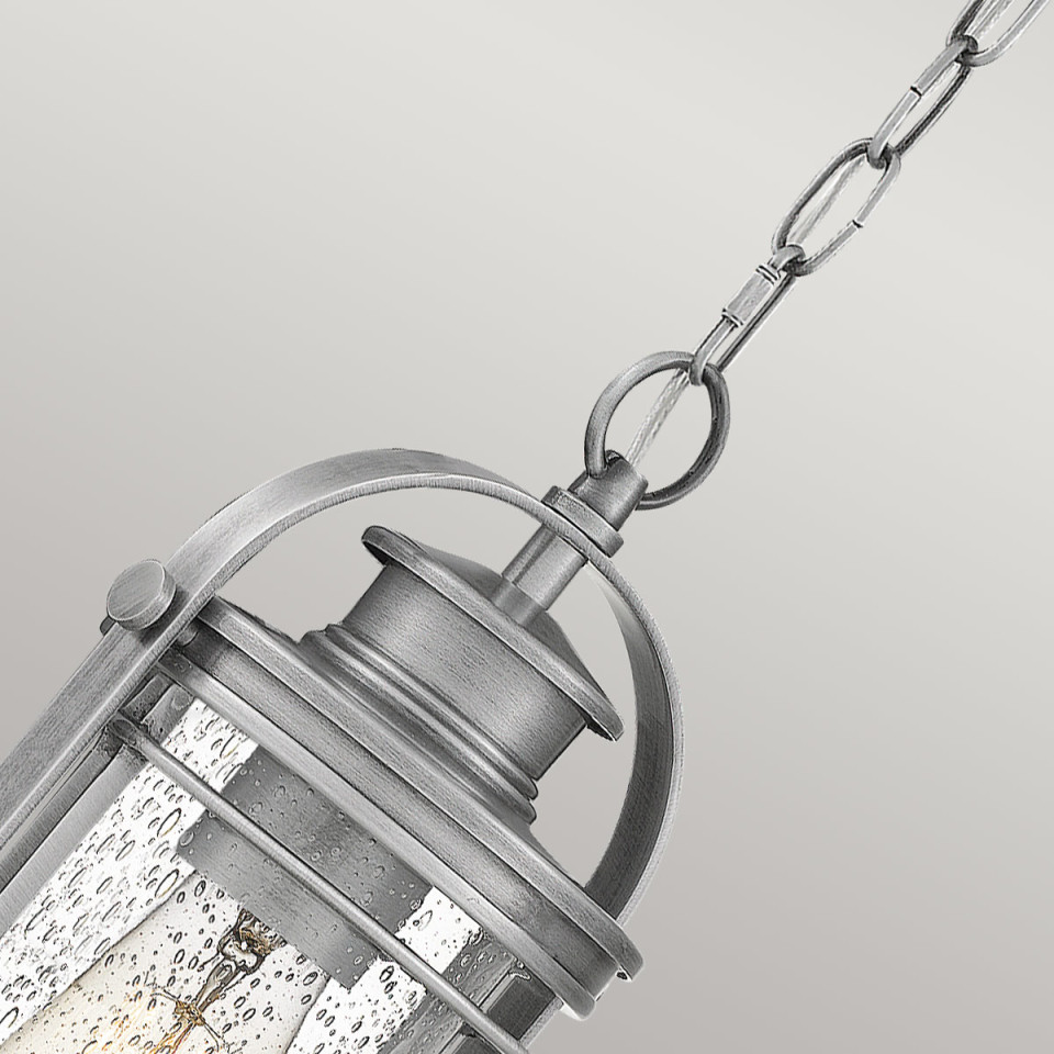 Booker 1-Lt Outdoor Ceiling Lantern Silver 16.2cm Quintesse Lighting Booker 1-Lt Outdoor Ceiling Lantern Silver 16.2cm