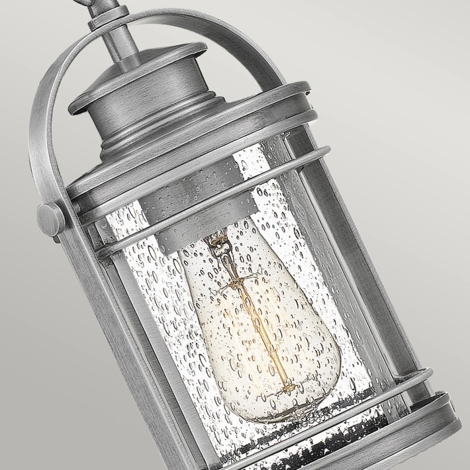 Booker 1-Lt Outdoor Ceiling Lantern Silver 16.2cm Quintesse Lighting Booker 1-Lt Outdoor Ceiling Lantern Silver 16.2cm