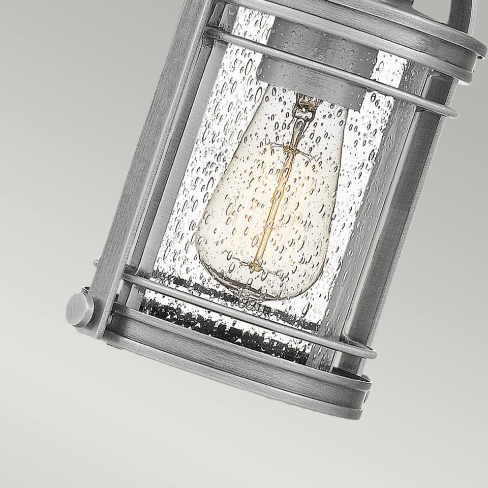 Booker 1-Lt Outdoor Ceiling Lantern Silver 16.2cm Quintesse Lighting Booker 1-Lt Outdoor Ceiling Lantern Silver 16.2cm