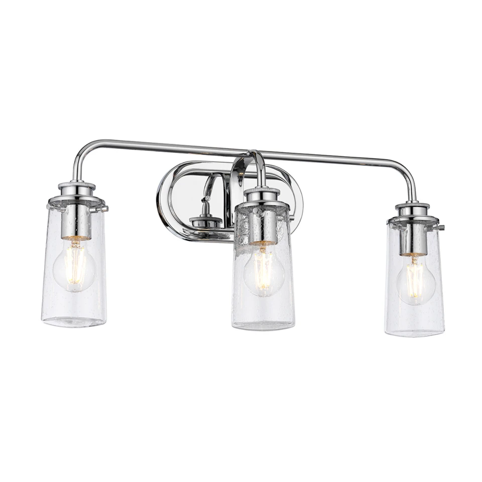 Braelyn 3-lt vägglampa polerad krom/glas 60,3cm IP44