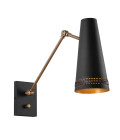 Brickell 1-lt adjustable wall light matte black 44.5 cm