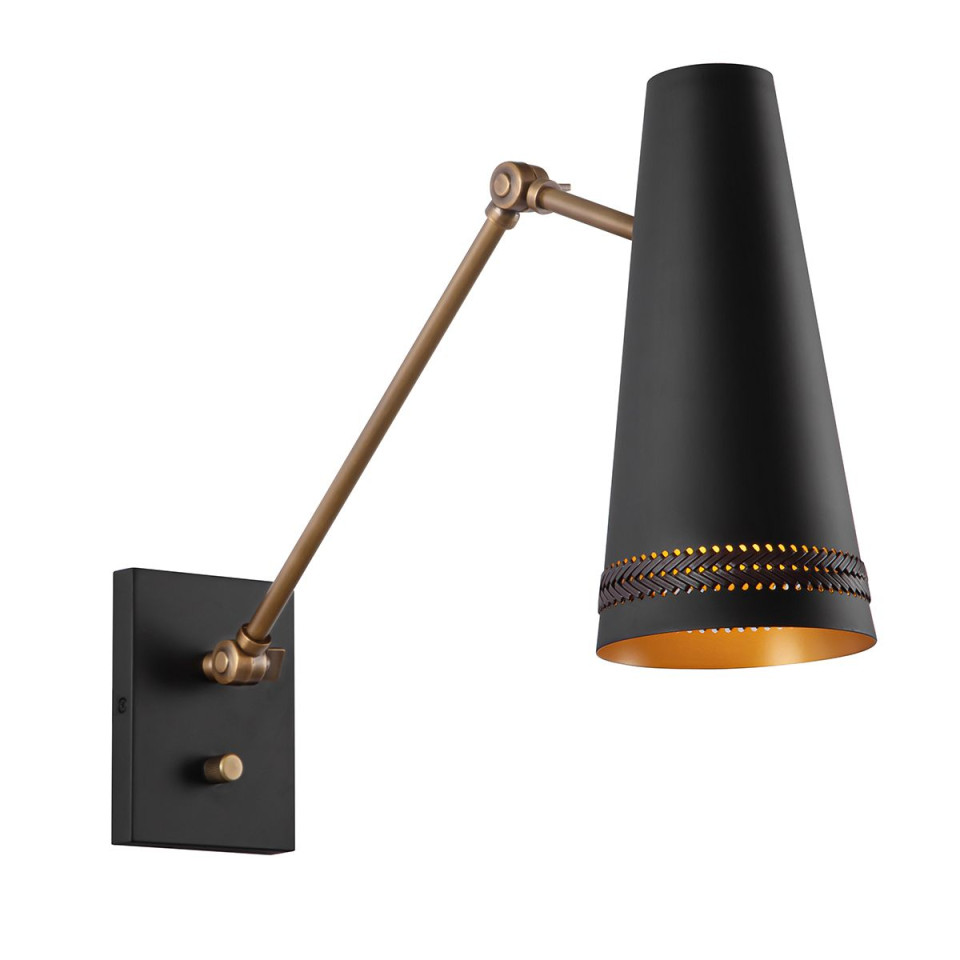 Brickell 1-lt adjustable wall light matte black 44.5 cm