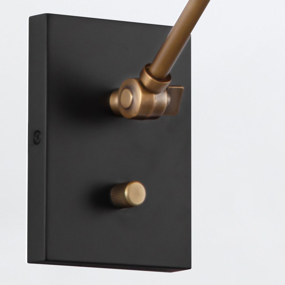 Brickell 1-lt adjustable wall light matte black 44.5 cm