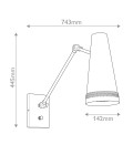 Brickell 1-lt adjustable wall light matte black 44.5 cm