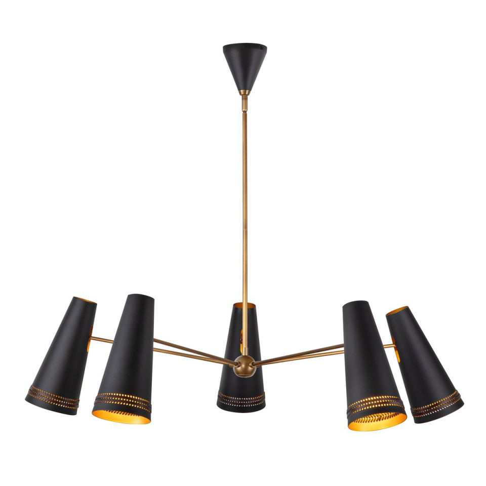 Brickell 5-lt chandelier matte black 114.3 cm