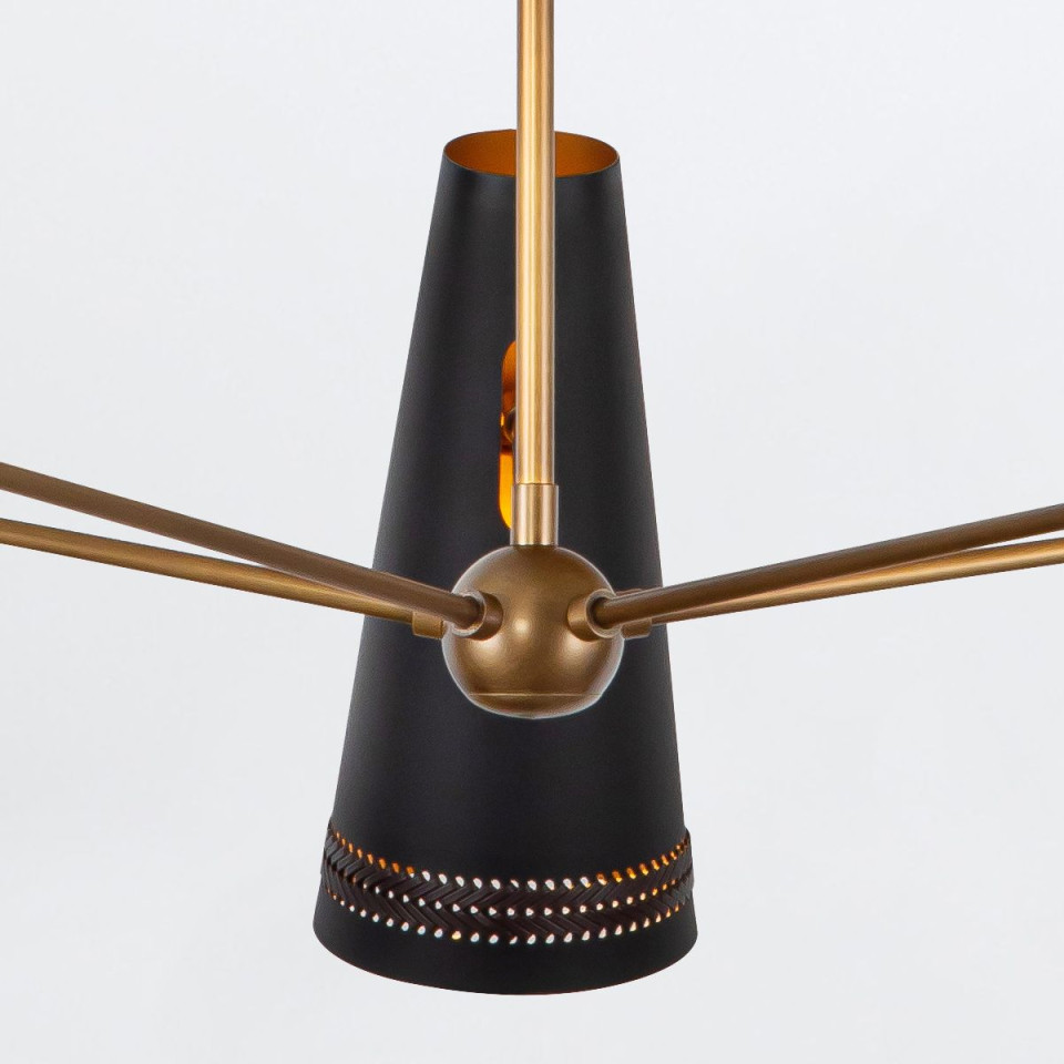 Brickell 5-lt chandelier matte black 114.3 cm