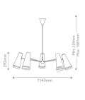 Brickell 5-lt chandelier matte black 114.3 cm