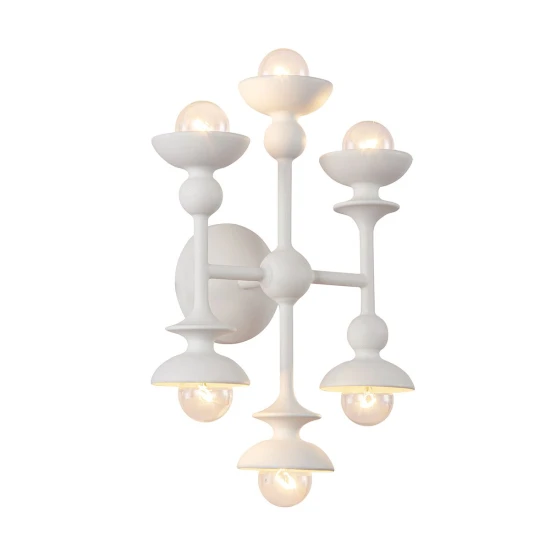 Cadence 6-lt wall light antique white 35.6 cm