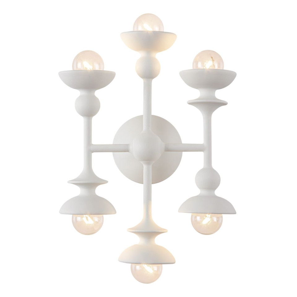 Cadence 6-ljus vägglampa antikvit 35.6 cm
