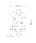 Cadence 6-ljus vägglampa antikvit 35.6 cm