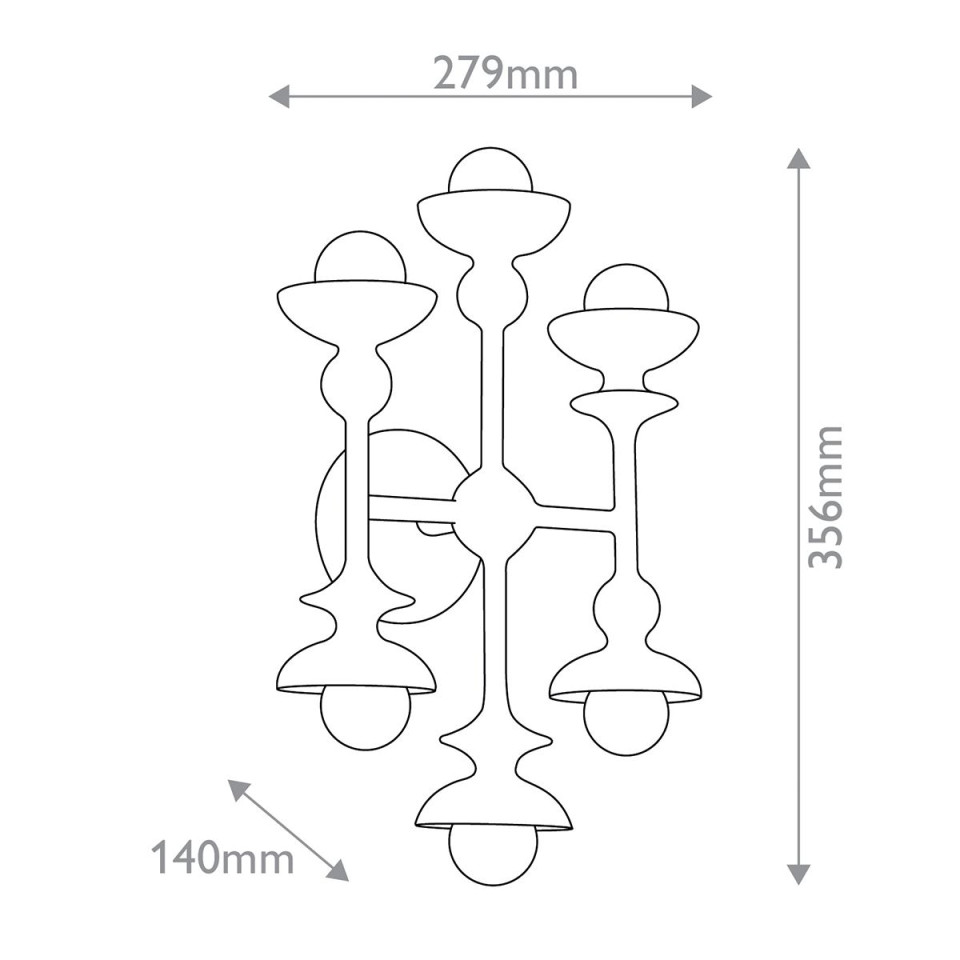 Cadence 6-ljus vägglampa antikvit 35.6 cm
