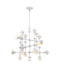 Cadence 18-lt chandelier antique white 76.2 cm