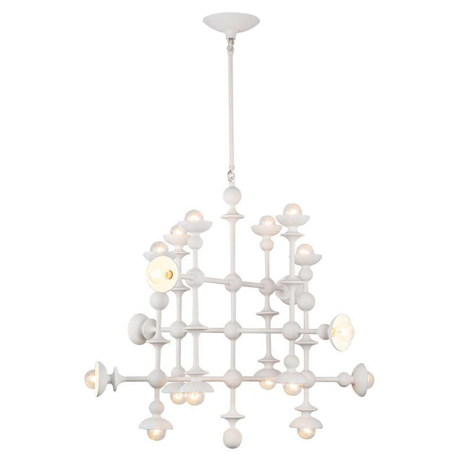 Cadence 18-lt chandelier antique white 76.2 cm