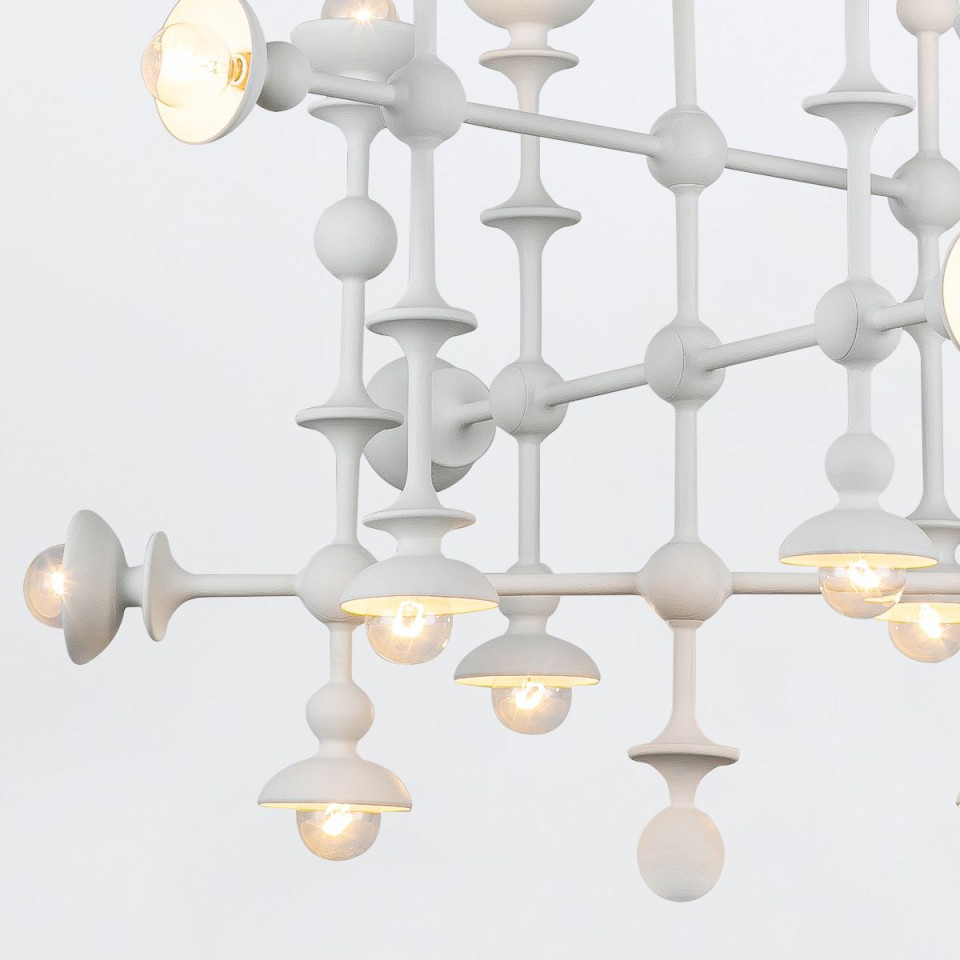 Cadence 18-lt chandelier antique white 76.2 cm