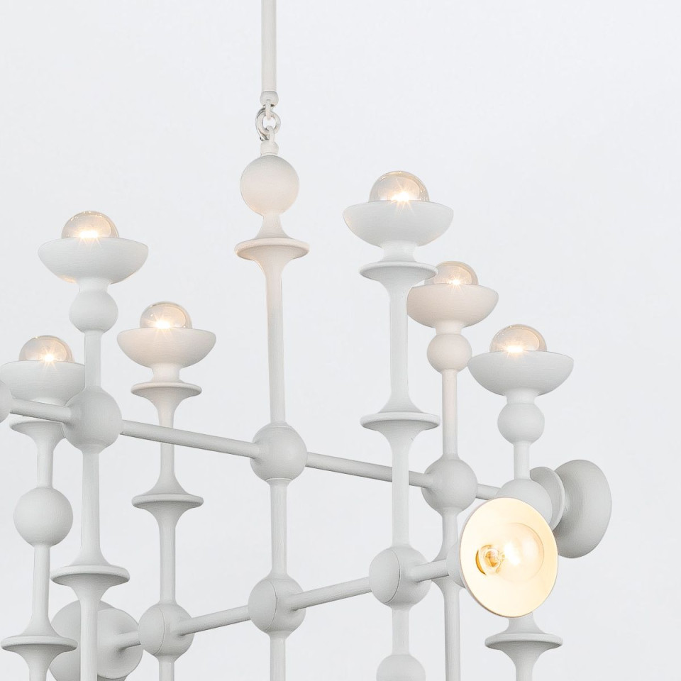 Cadence 18-lt chandelier antique white 76.2 cm