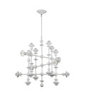 Cadence 18-lt chandelier antique white 76.2 cm