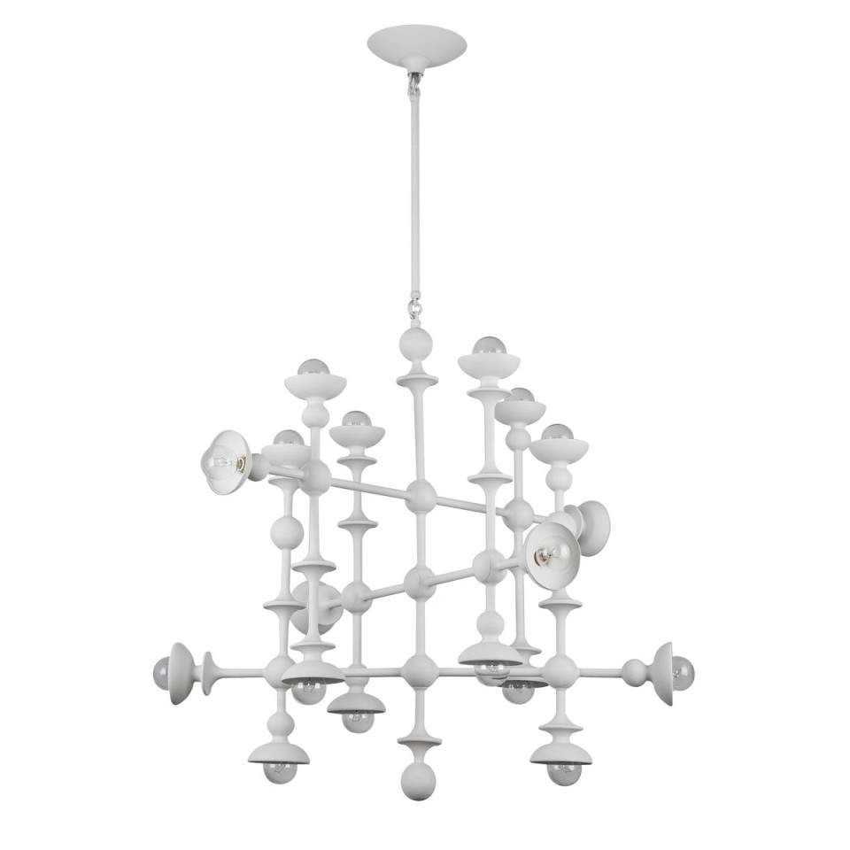 Cadence 18-lt chandelier antique white 76.2 cm