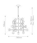 Cadence 18-lt chandelier antique white 76.2 cm
