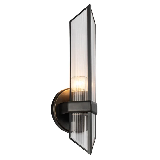 Cairo 1-lt wall light urban bronze/clear 38.5 cm