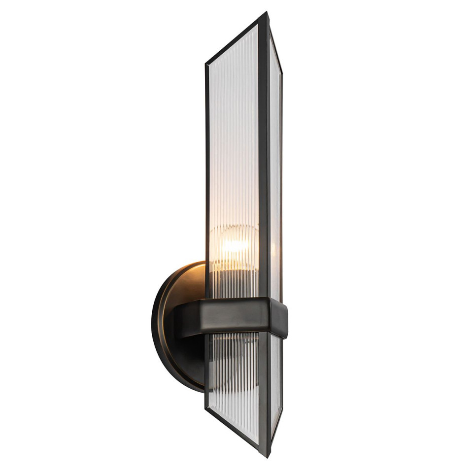 Cairo 1-lt wall light urban bronze/clear 38.5 cm