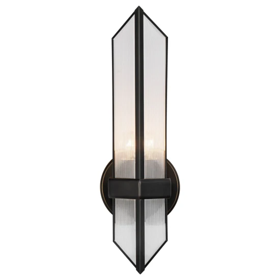Cairo 1-lt wall light urban bronze/clear 38.5 cm