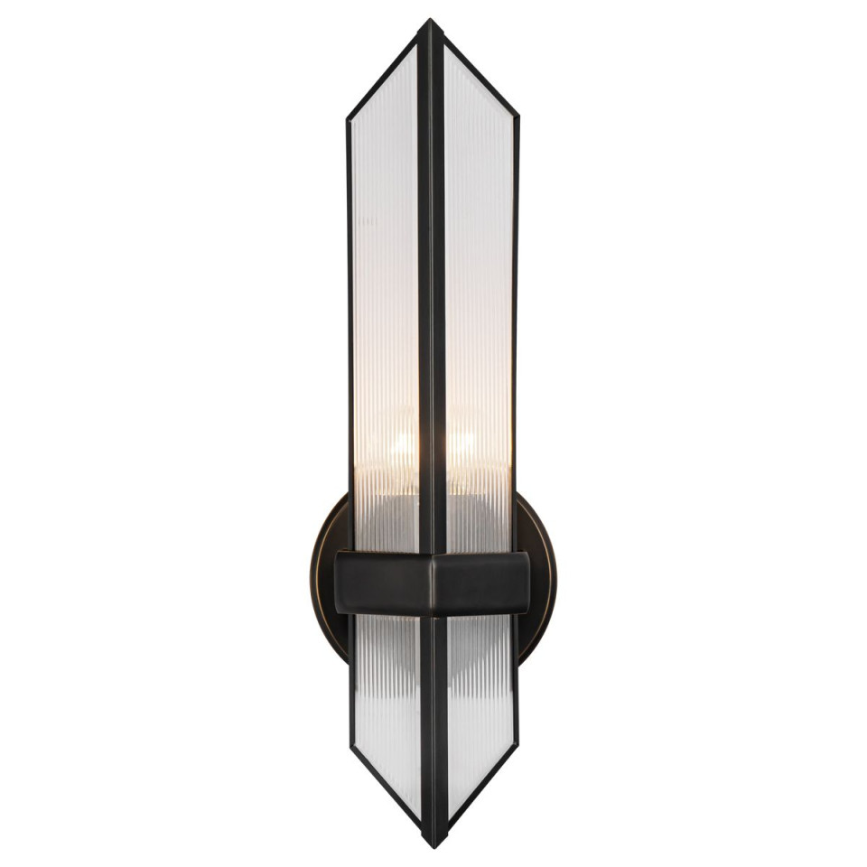 Cairo 1-lt wall light urban bronze/clear 38.5 cm