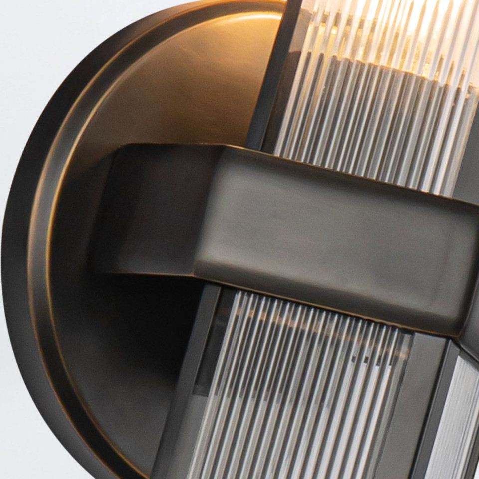 Cairo 1-lt wall light urban bronze/clear 38.5 cm