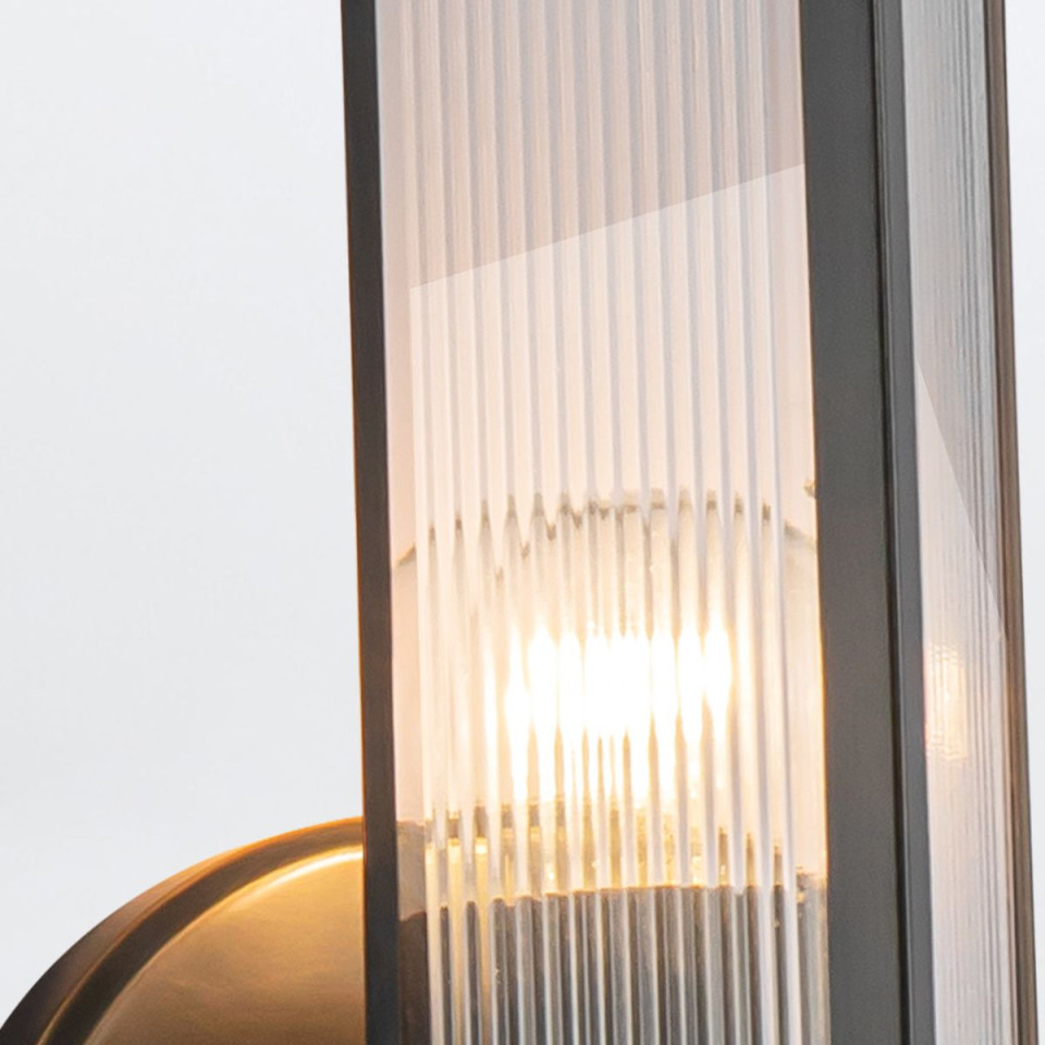 Cairo 1-lt wall light urban bronze/clear 38.5 cm