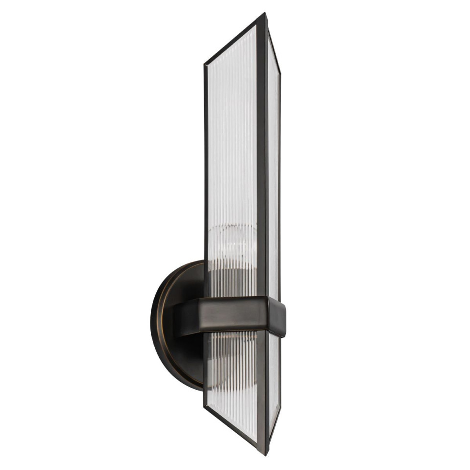 Cairo 1-lt wall light urban bronze/clear 38.5 cm