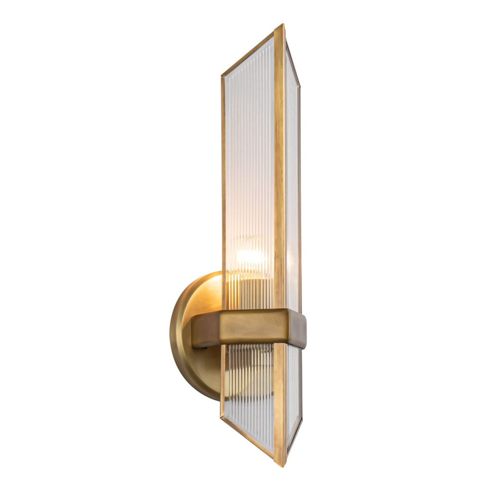 Cairo 1-ljus vägglampa mässing/klar 38,5 cm