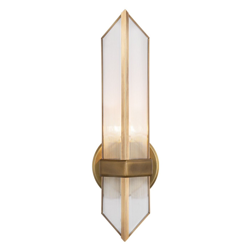 Cairo 1-ljus vägglampa mässing/klar 38,5 cm