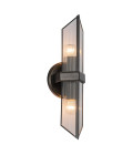 Cairo 2-lt wall light urban bronze/clear 38.5 cm