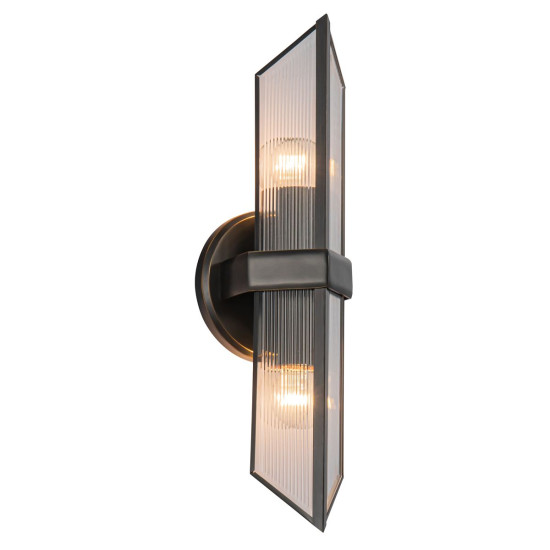 Cairo 2-ljus vägglampa brons/klar 38,5 cm Cairo 2-ljus vägglampa brons/klar 38,5 cm