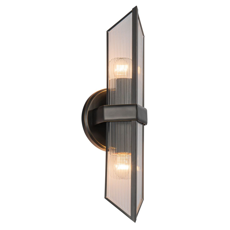 Cairo 2-lt wall light urban bronze/clear 38.5 cm