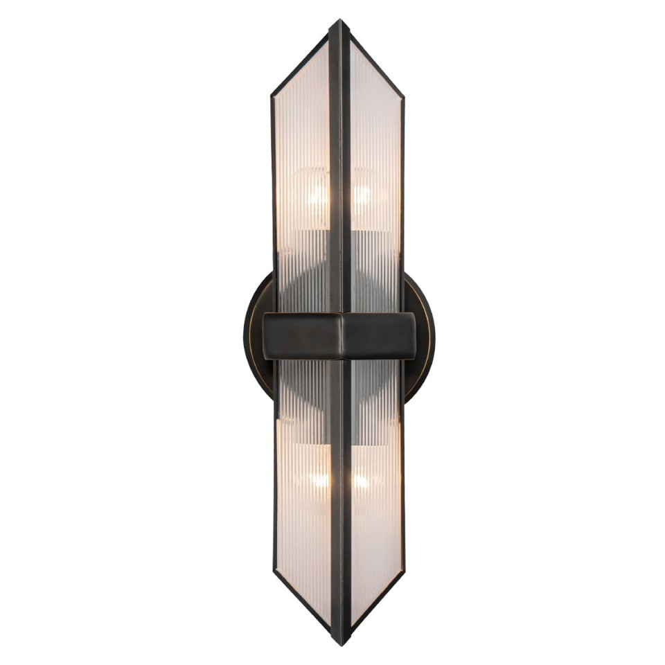 Cairo 2-lt wall light urban bronze/clear 38.5 cm