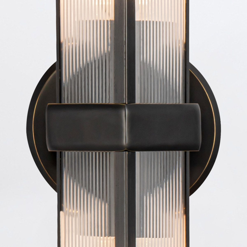 Cairo 2-lt wall light urban bronze/clear 38.5 cm