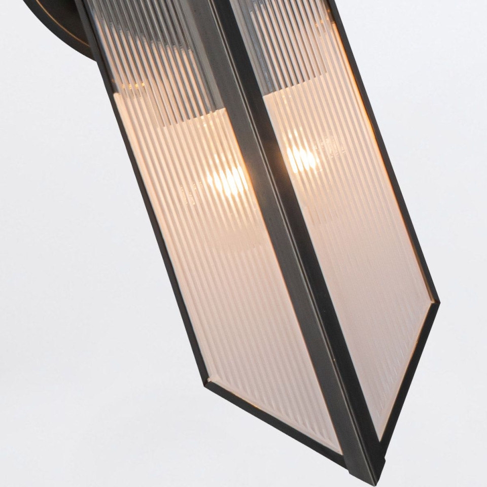 Cairo 2-lt wall light urban bronze/clear 38.5 cm