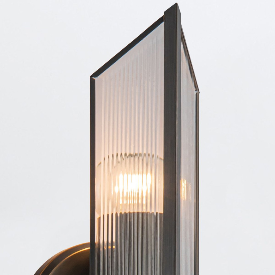 Cairo 2-lt wall light urban bronze/clear 38.5 cm